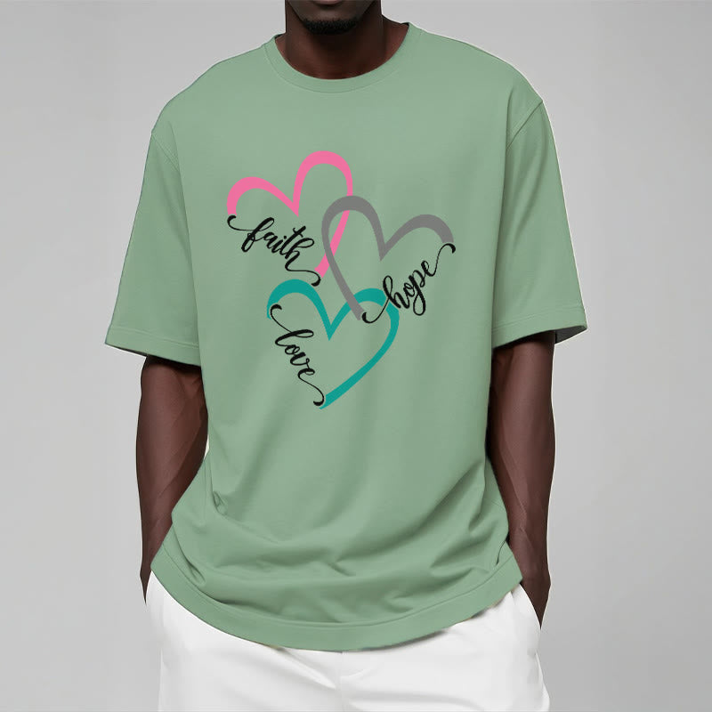 Christianartworkshop Faith Hope Love Christian Heart Design Unisex T-shirt for Believers - image 12