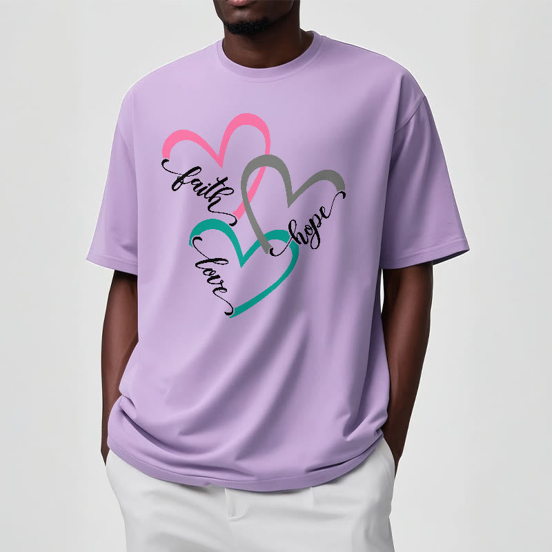 Christianartworkshop Faith Hope Love Christian Heart Design Unisex T-shirt for Believers - image 14