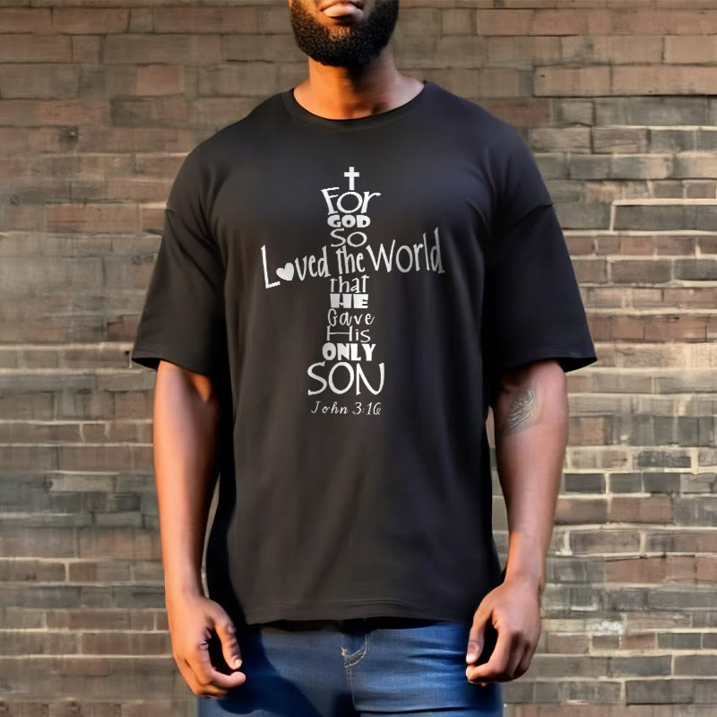 Christianartworkshop For God So Loved the World Christian Bible Verse Unisex T-shirt - image 2