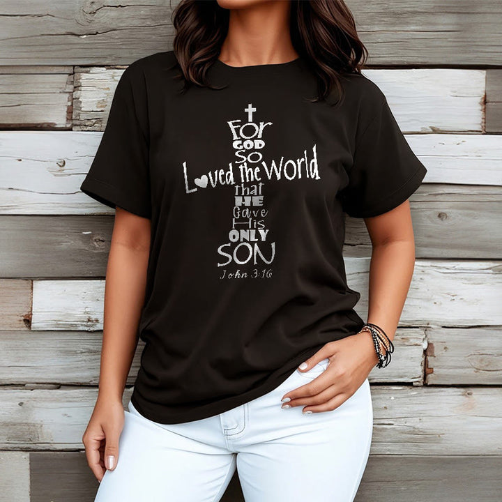 Christianartworkshop For God So Loved the World Christian Bible Verse Unisex T-shirt - image 3