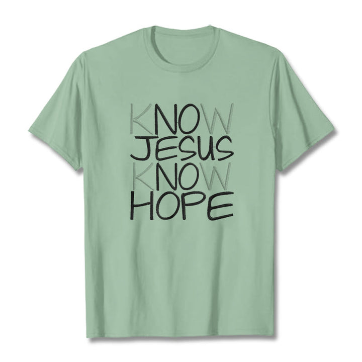 Christianartworkshop Know Jesus Know Hope Faith Statement Unisex T-shirt - Light Green - 2XL - image 13