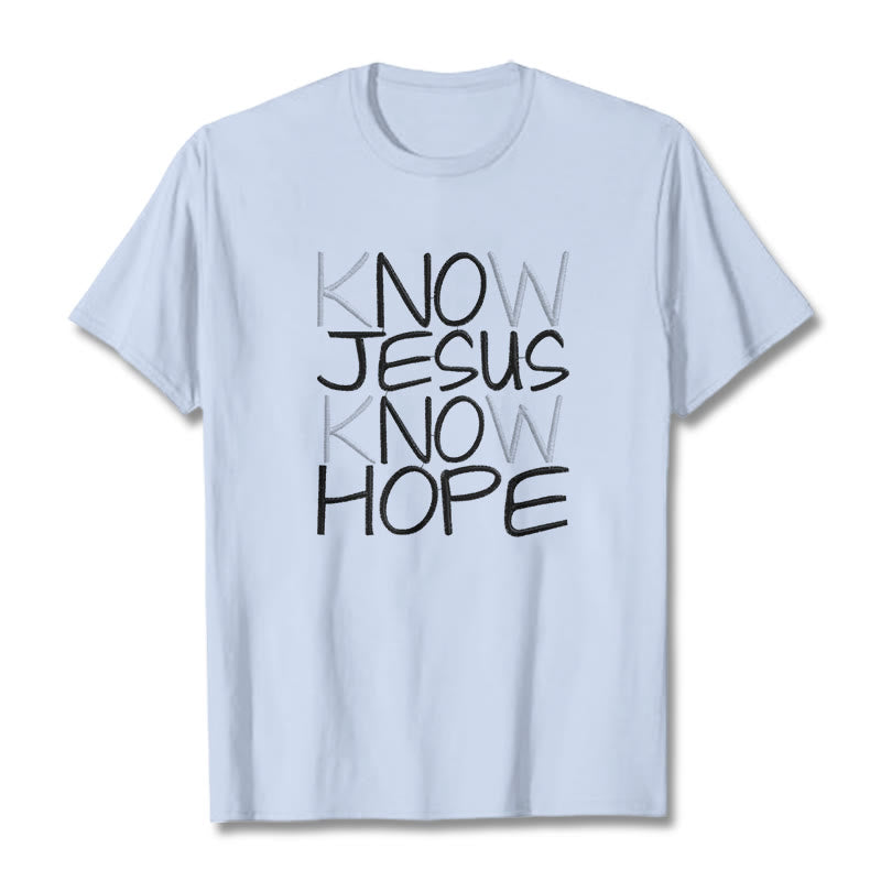 Christianartworkshop Know Jesus Know Hope Faith Statement Unisex T-shirt - Light Blue - 2XL - image 19