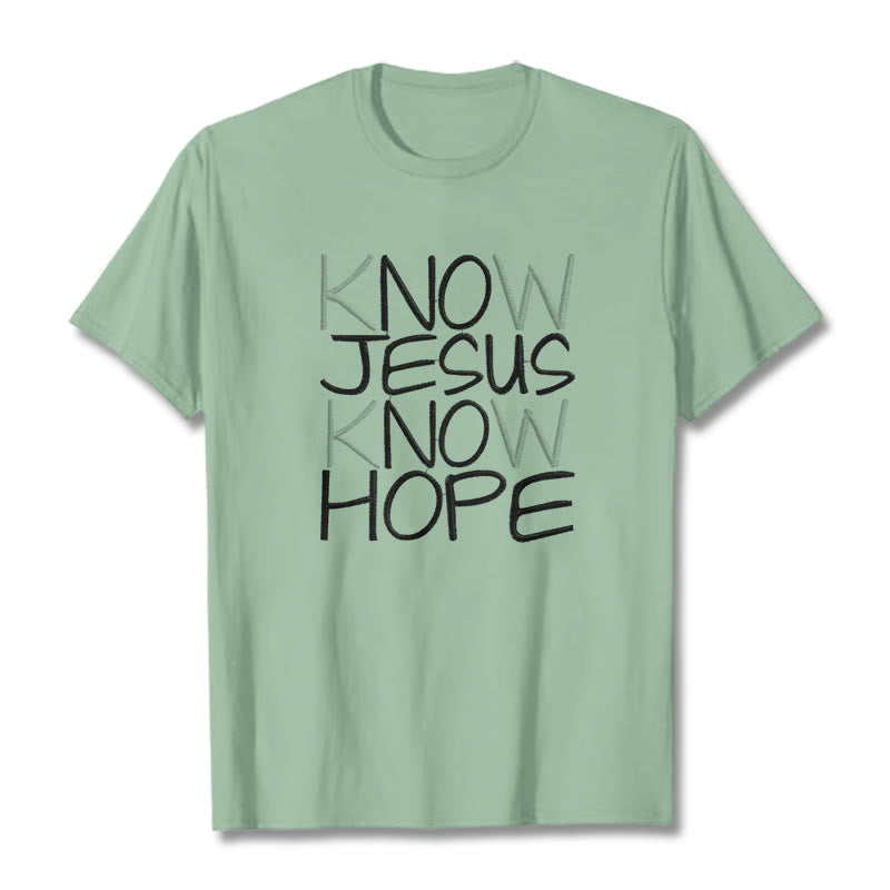 Christianartworkshop Know Jesus Know Hope Faith Statement Unisex T-shirt - Light Green - 2XL - image 14