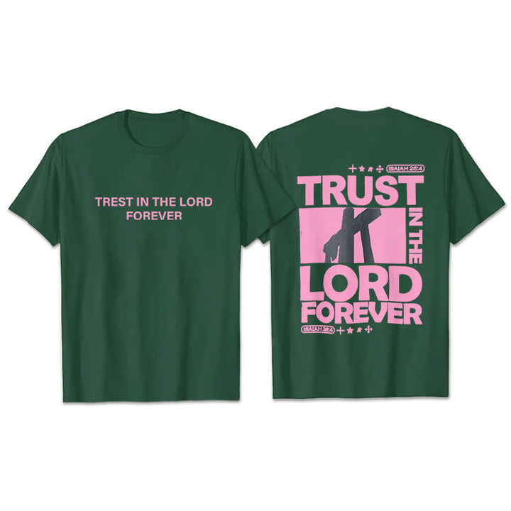 Christianartworkshop Trust In The Lord Forever T-Shirt - Dark Green - 2XL - image 21