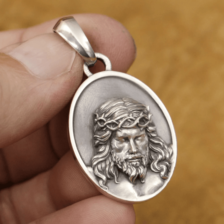Christianartworkshop 925 Silver Crown of Thorns Jesus Medal Necklace: A Reminder of His Sacrifice - image 3