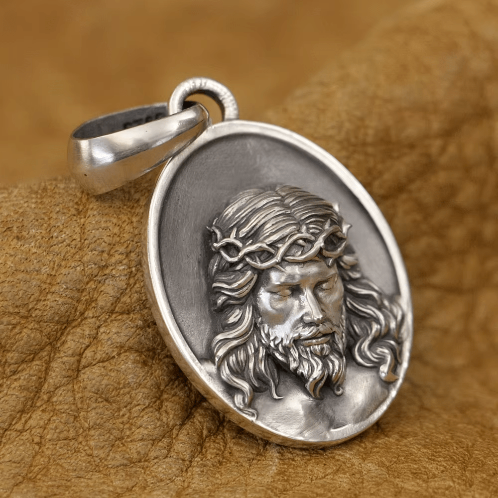 Christianartworkshop 925 Silver Crown of Thorns Jesus Medal Necklace: A Reminder of His Sacrifice - image 5
