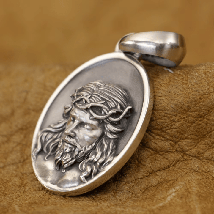 Christianartworkshop 925 Silver Crown of Thorns Jesus Medal Necklace: A Reminder of His Sacrifice - image 4