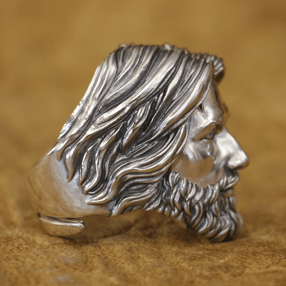 Christianartworkshop Sculpted Sacred Jesus Christ Portrait Ring Crafted in 925 Silver - image 6