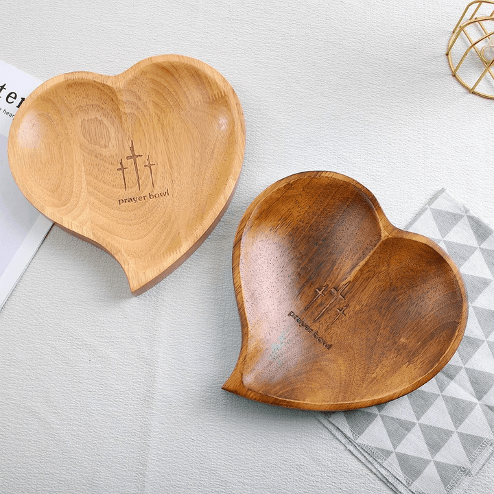 Christianartworkshop 3 Color Wooden Heart Shaped Prayer Bowl with Faith Note Cards - image 4