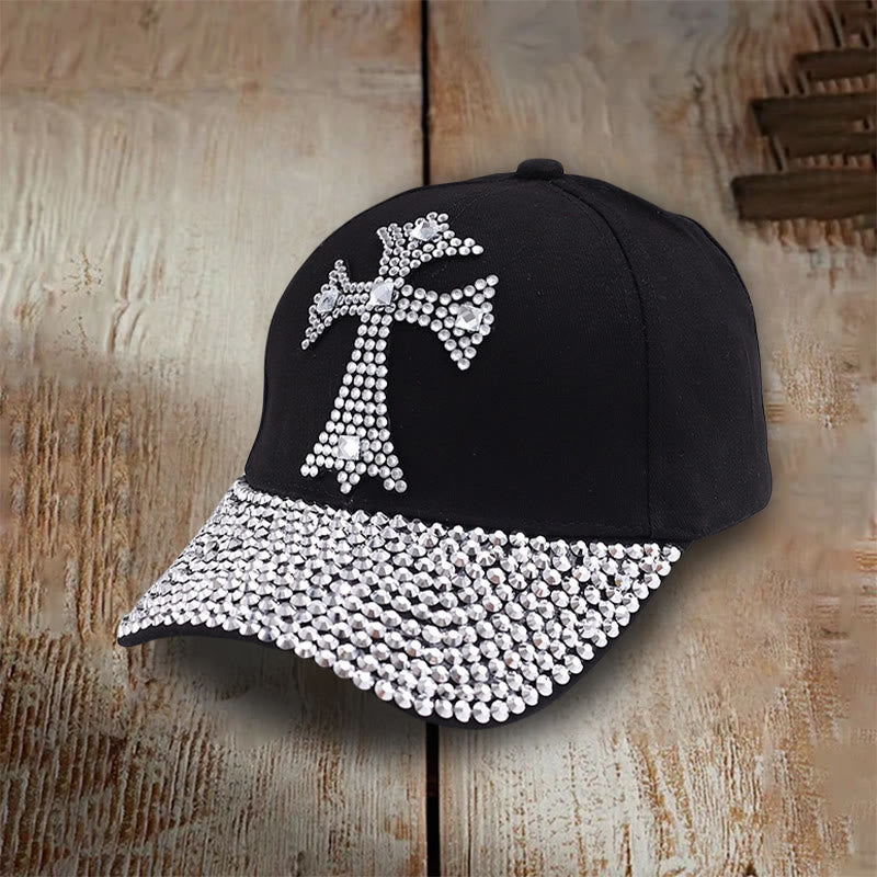 Christianartworkshop Faith Sparkles Crystal Cross Baseball Cap for Glam Believers - Black - image 3