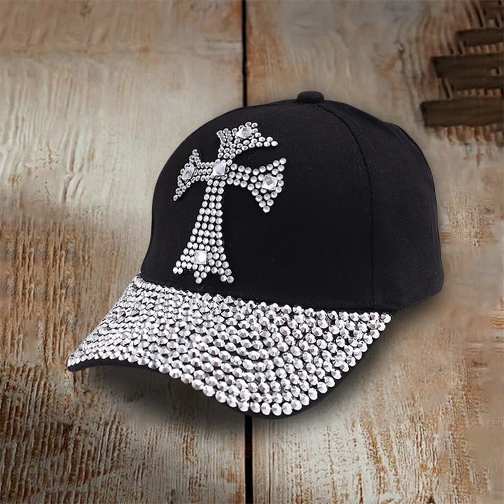 Christianartworkshop Faith Sparkles Crystal Cross Baseball Cap for Glam Believers - Black - image 3