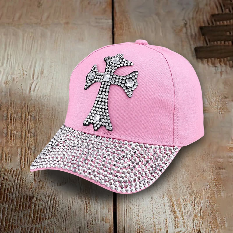 Christianartworkshop Faith Sparkles Crystal Cross Baseball Cap for Glam Believers - Pink - image 5