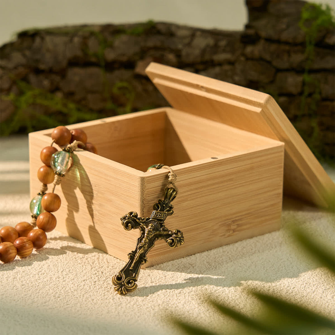 Christianartworkshop Sacred Rosary Wood Gift Box - Sacred Rosary Wood Gift Box £10 - image 0