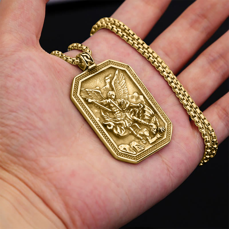 Christianartworkshop Classic Style St. Michael the Archangel Protection Stainless Steel Pendant Necklace - image 11
