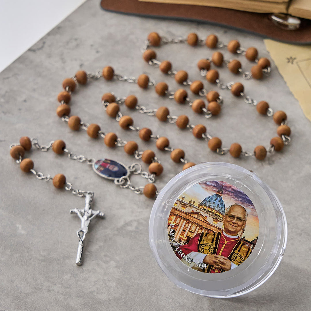 Christianartworkshop Pope Leo XIV Red Wood Beads Rosary Commemorating: A Spiritual Treasure - image 11