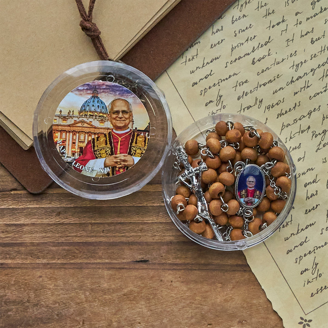 Christianartworkshop Pope Leo XIV Red Wood Beads Rosary Commemorating: A Spiritual Treasure - image 10