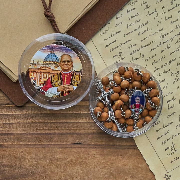 Christianartworkshop Pope Leo XIV Red Wood Beads Rosary Commemorating: A Spiritual Treasure - image 10