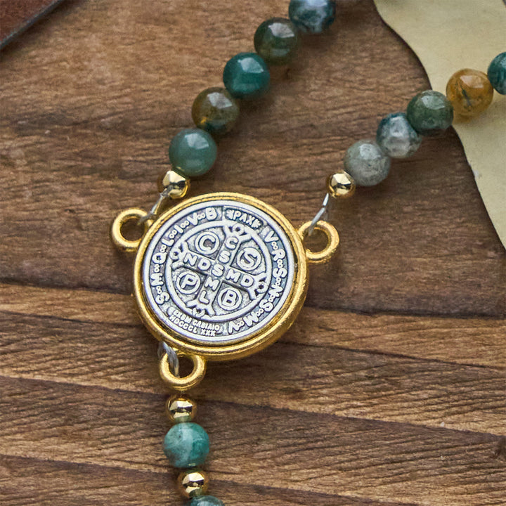 Christianartworkshop Handmade Earth Tone Rosary Bracelets with Cross & St. Benedict Charm - image 7