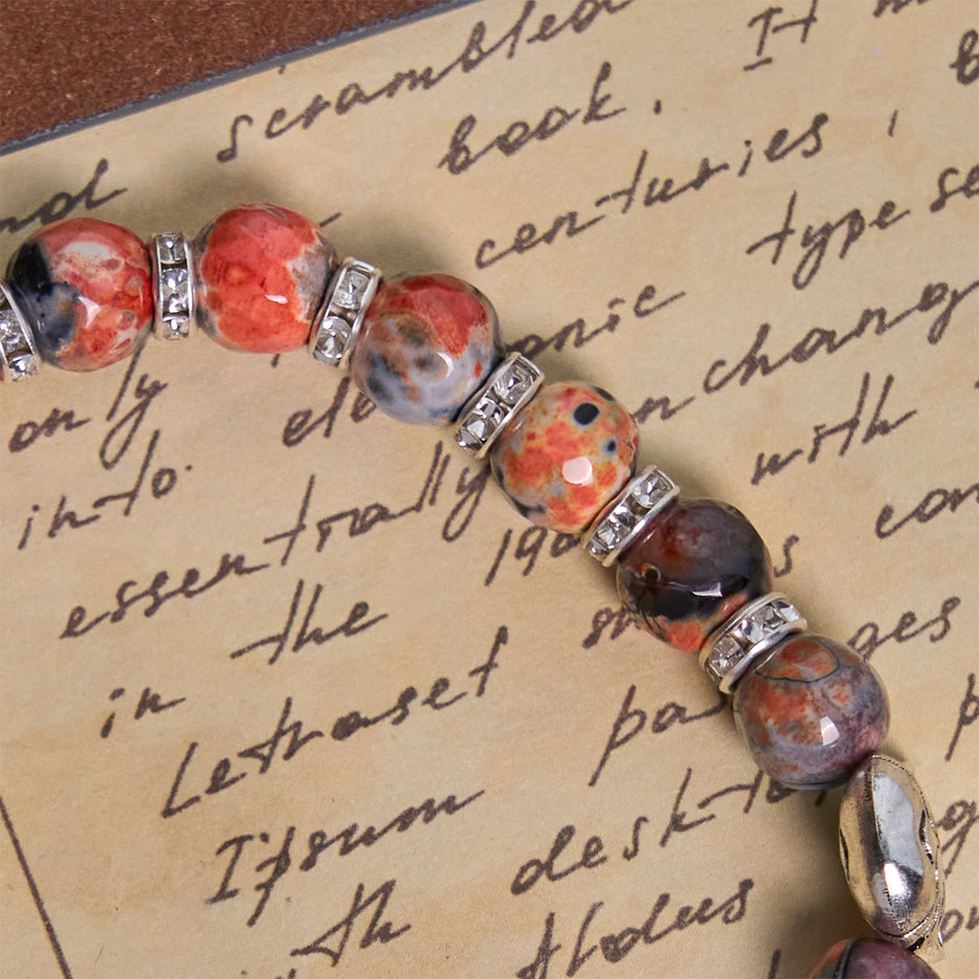 Christianartworkshop Calico Cat Pray Rosary & Bracelets Memorial Set in Artificial Marbling Agate Beads - image 13