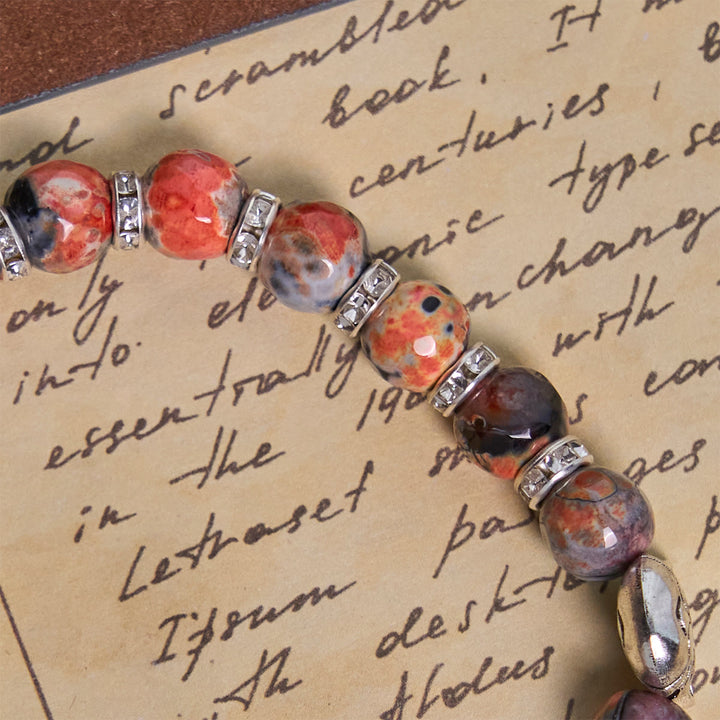 Christianartworkshop Calico Cat Pray Rosary & Bracelets Memorial Set in Artificial Marbling Agate Beads - image 13