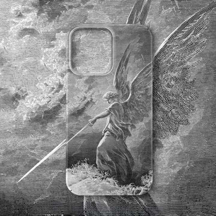 Christianartworkshop Guardian Archangel St. Michael Phone Case: Inspiring Biblical Scene - image 3