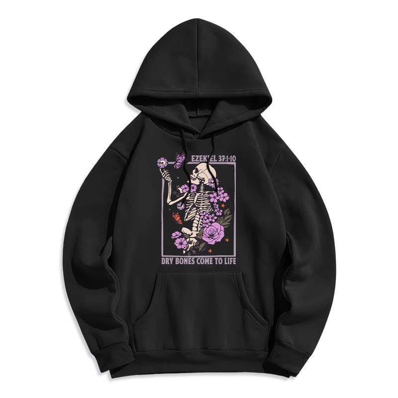 Christianartworkshop Dry Bones Rise in Faith Fleece Lined Polyester Hoodie - Black - 2XL - image 1