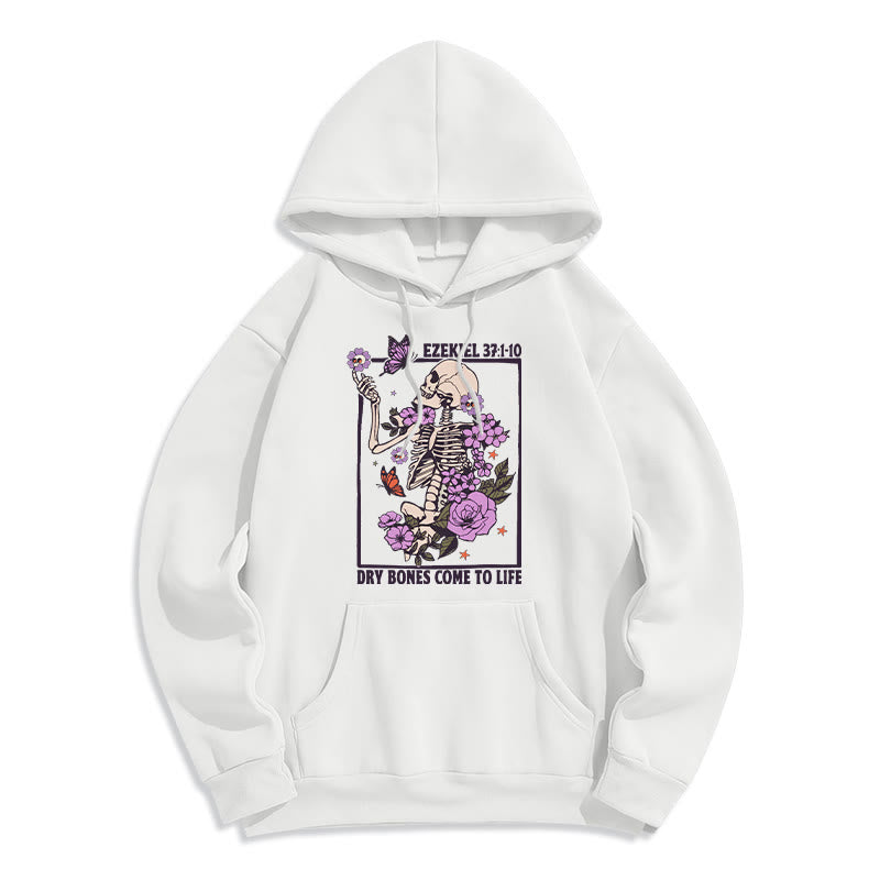 Christianartworkshop Dry Bones Rise in Faith Fleece Lined Polyester Hoodie - White - 2XL - image 2