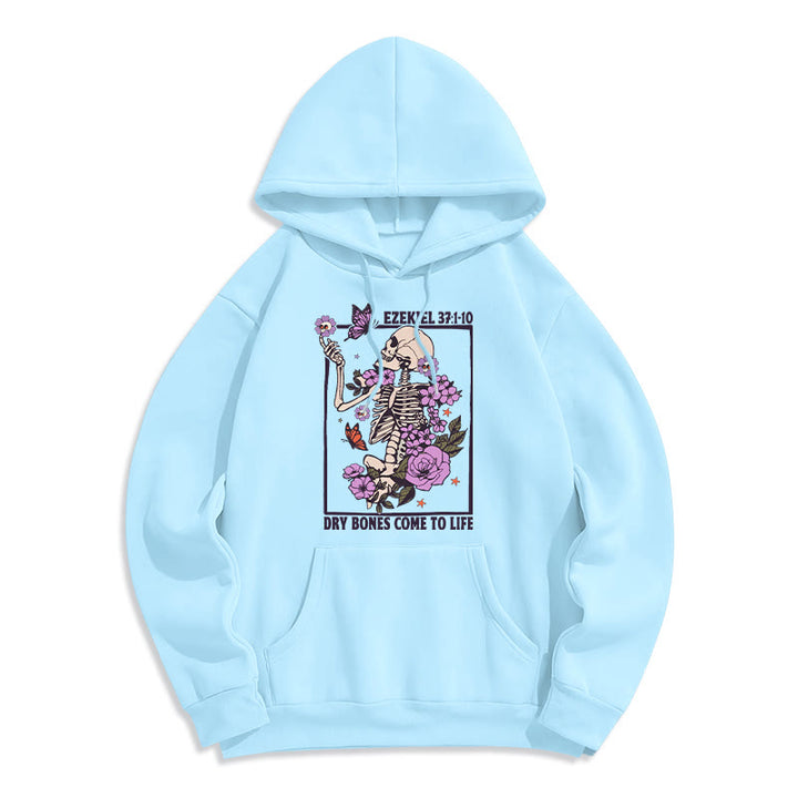 Christianartworkshop Dry Bones Rise in Faith Fleece Lined Polyester Hoodie - Blue - 2XL - image 5