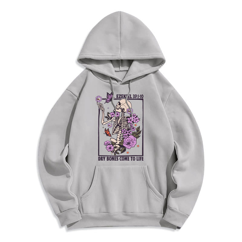 Christianartworkshop Dry Bones Rise in Faith Fleece Lined Polyester Hoodie - Grey - 2XL - image 4