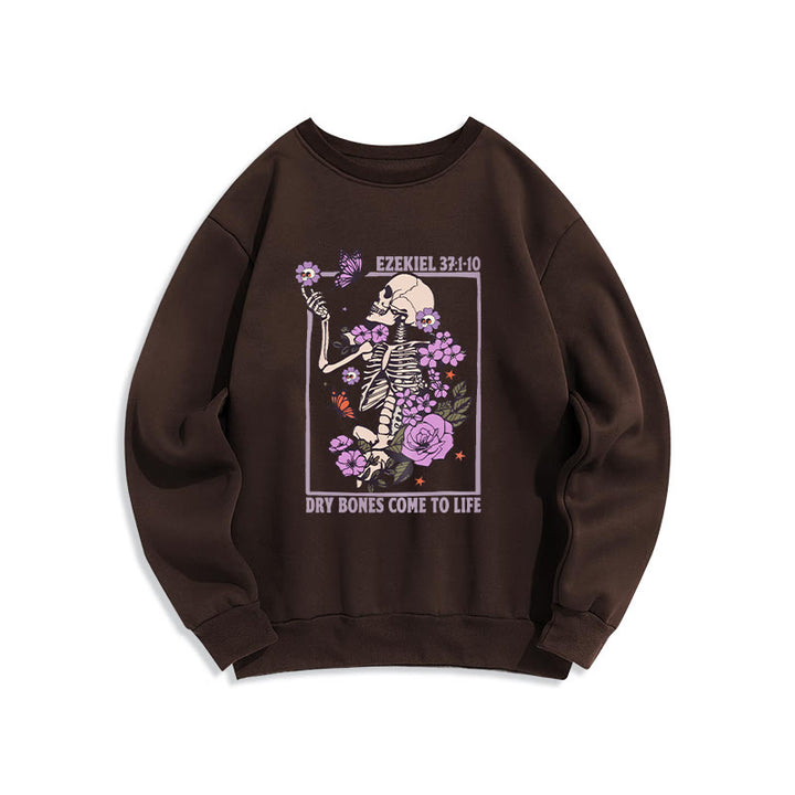 Christianartworkshop Dry Bones Rise in Faith Fleece Lined Polyester Sweatshirt - Brown - 2XL - image 6