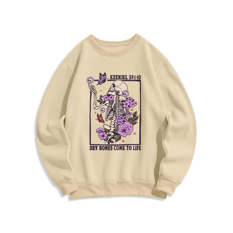 Christianartworkshop Dry Bones Rise in Faith Fleece Lined Polyester Sweatshirt - Beige - 2XL - image 4
