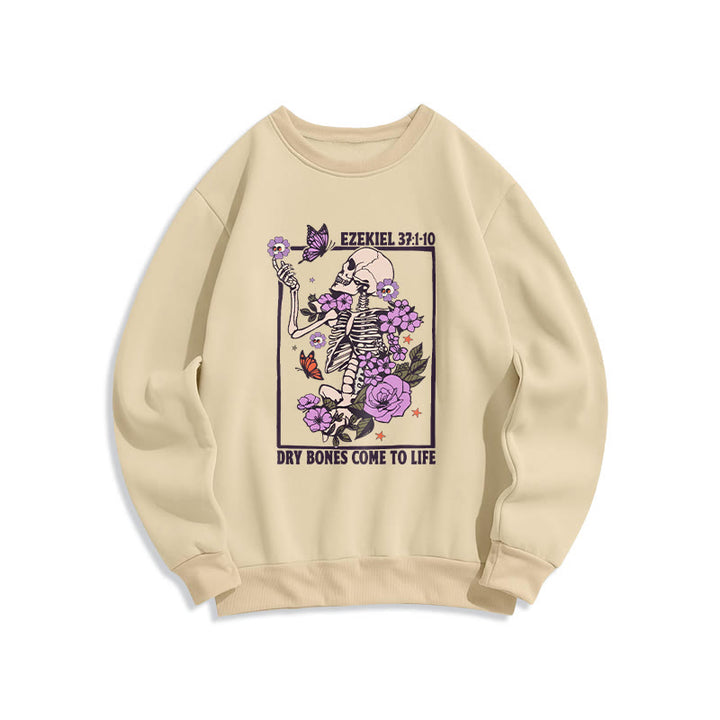 Christianartworkshop Dry Bones Rise in Faith Fleece Lined Polyester Sweatshirt - Beige - 2XL - image 4
