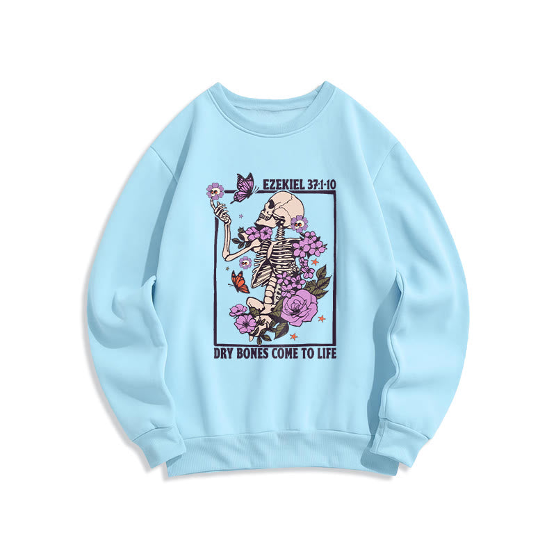 Christianartworkshop Dry Bones Rise in Faith Fleece Lined Polyester Sweatshirt - Blue - 2XL - image 3