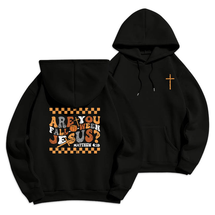 Christianartworkshop Follow Jesus This Fall Matthew 419 Fleece Lined Polyester Hoodie - Black - 2XL - image 8