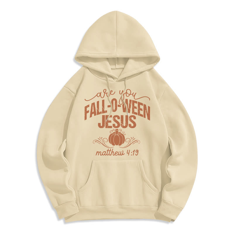 Christianartworkshop Fall for Jesus Pumpkin Faith Fleece Lined Polyester Hoodie - Beige - 2XL - image 4