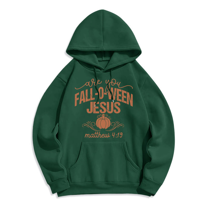 Christianartworkshop Fall for Jesus Pumpkin Faith Fleece Lined Polyester Hoodie - Green - 2XL - image 7