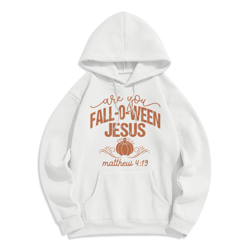 Christianartworkshop Fall for Jesus Pumpkin Faith Fleece Lined Polyester Hoodie - White - 2XL - image 2