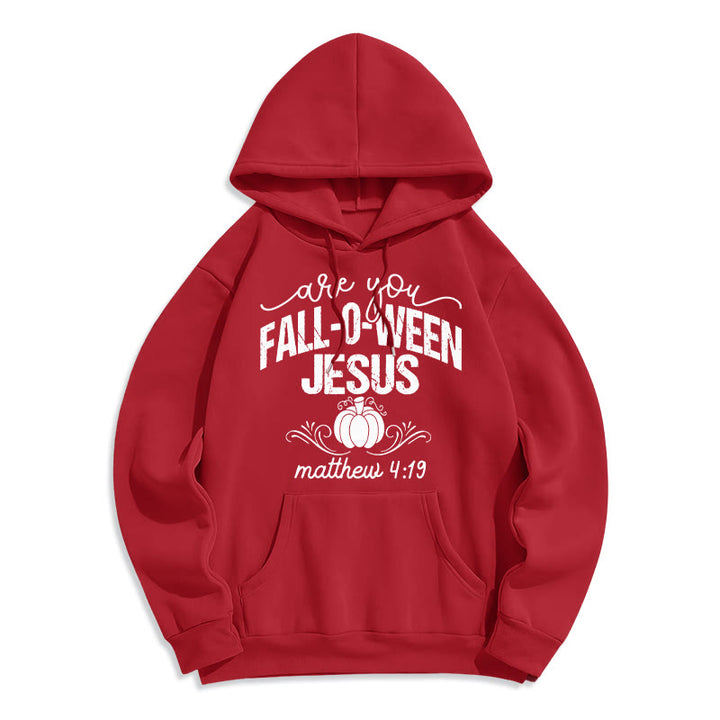 Christianartworkshop Fall for Jesus Pumpkin Faith Fleece Lined Polyester Hoodie - Red - 2XL - image 3