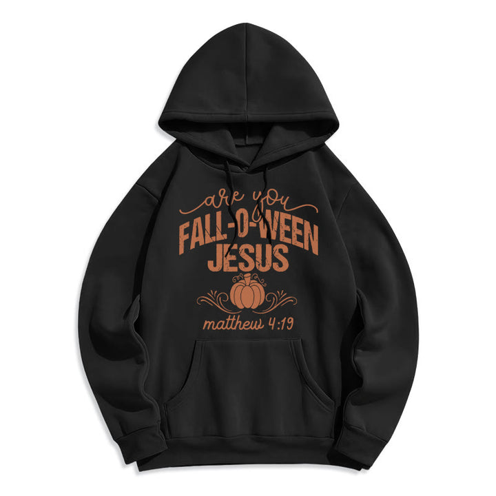Christianartworkshop Fall for Jesus Pumpkin Faith Fleece Lined Polyester Hoodie - Black - 2XL - image 6
