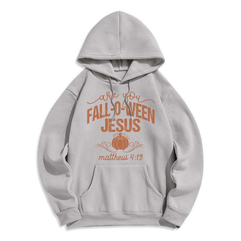Christianartworkshop Fall for Jesus Pumpkin Faith Fleece Lined Polyester Hoodie - Grey - 2XL - image 4