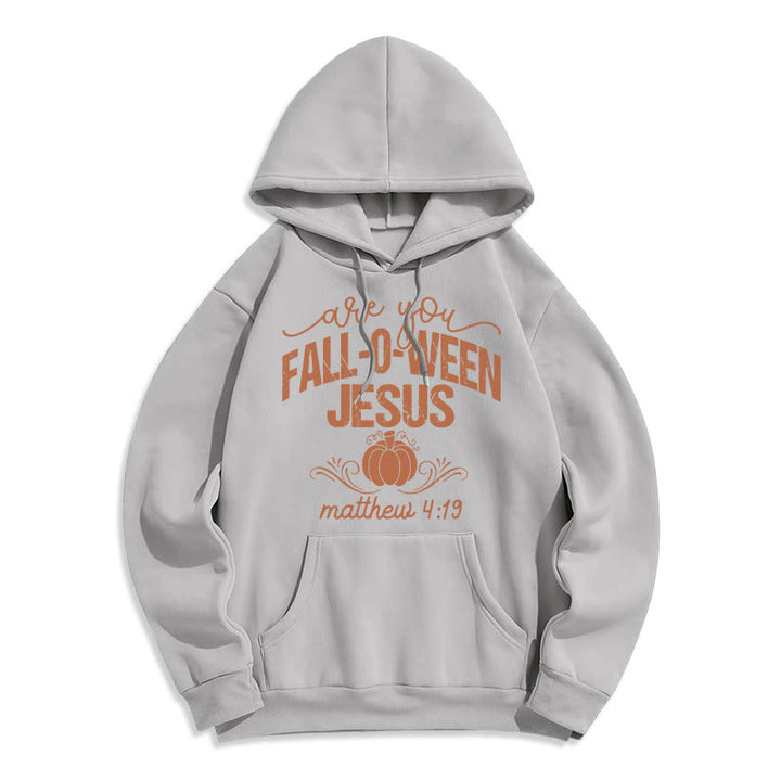 Christianartworkshop Fall for Jesus Pumpkin Faith Fleece Lined Polyester Hoodie - Grey - 2XL - image 4