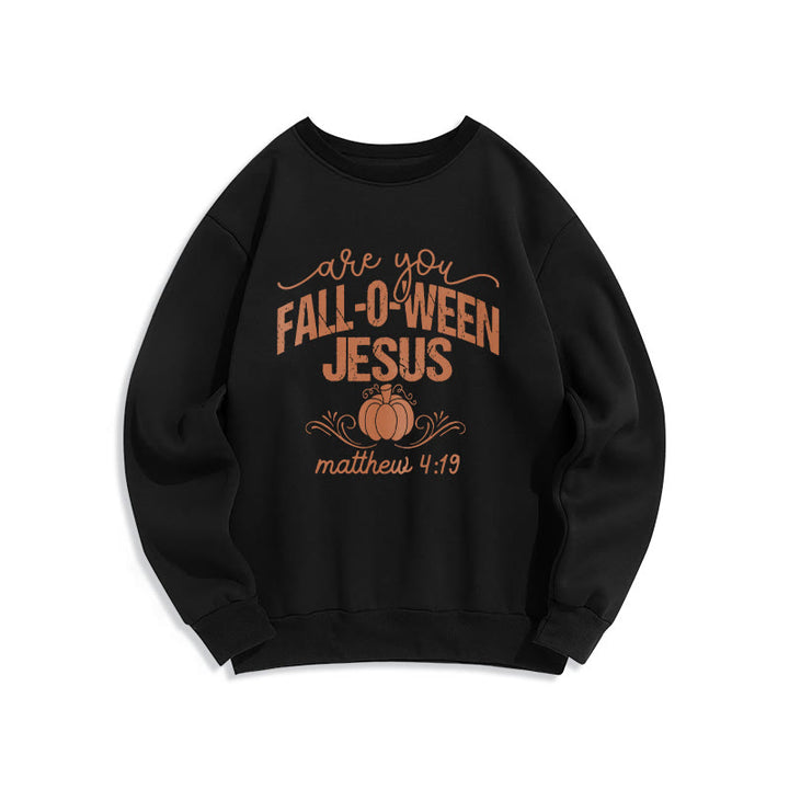 Christianartworkshop Fall for Jesus Pumpkin Faith Fleece Lined Polyester Sweatshirt - Black - 2XL - image 3