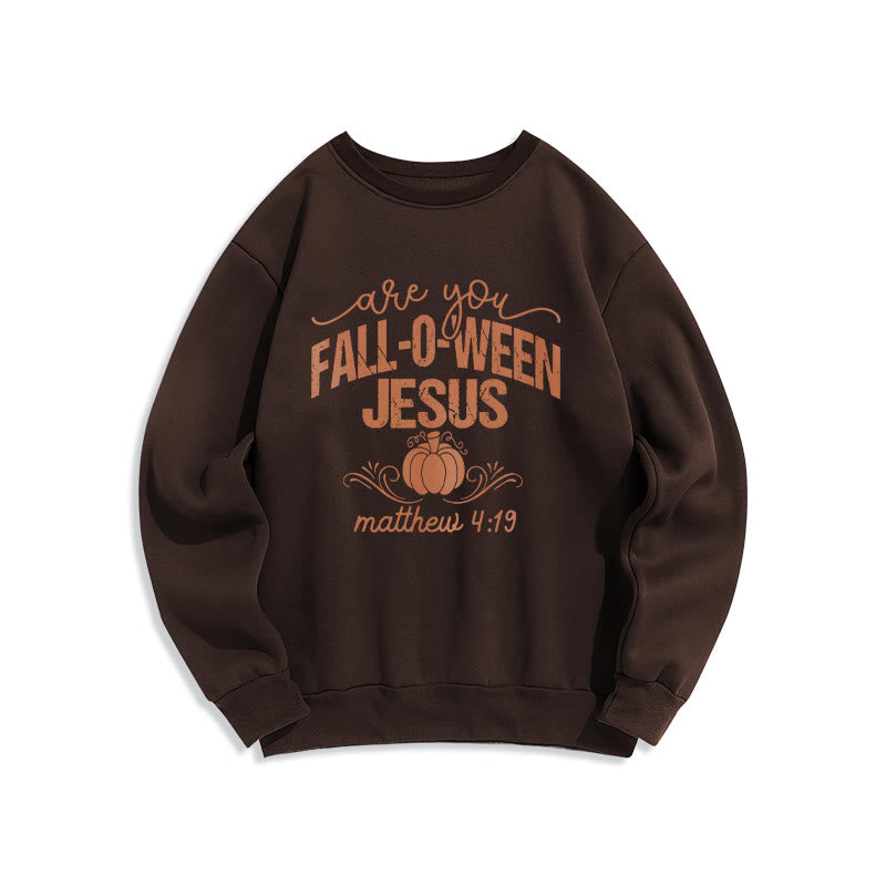 Christianartworkshop Fall for Jesus Pumpkin Faith Fleece Lined Polyester Sweatshirt - Brown - 2XL - image 2