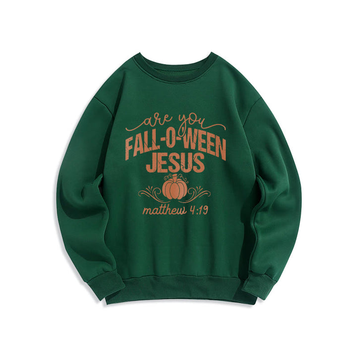 Christianartworkshop Fall for Jesus Pumpkin Faith Fleece Lined Polyester Sweatshirt - Green - 2XL - image 6