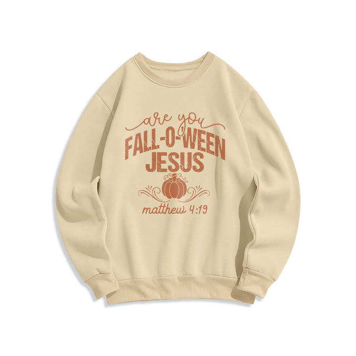 Christianartworkshop Fall for Jesus Pumpkin Faith Fleece Lined Polyester Sweatshirt - Beige - 2XL - image 4