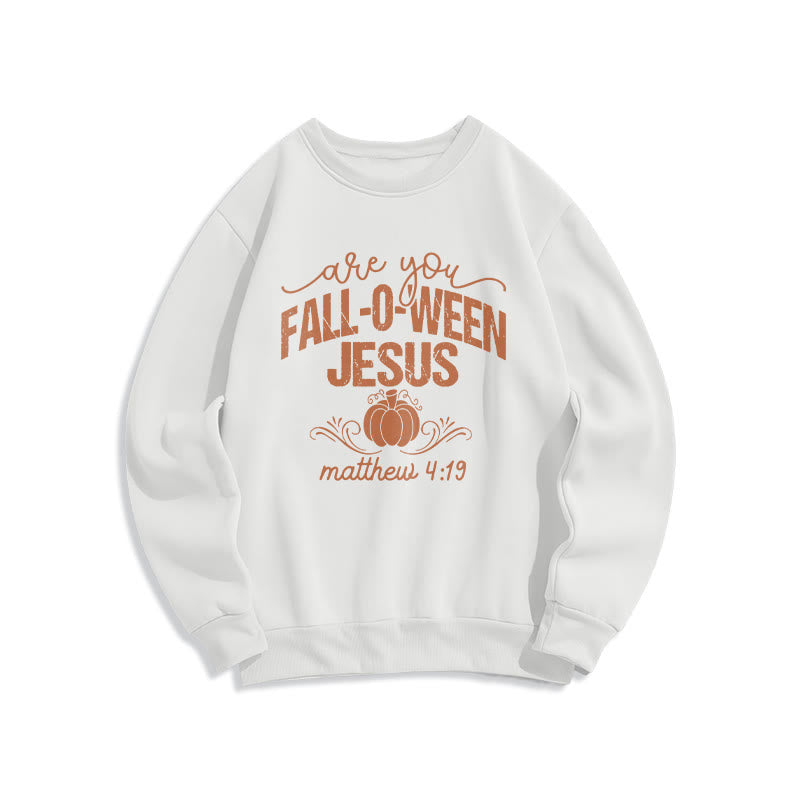 Christianartworkshop Fall for Jesus Pumpkin Faith Fleece Lined Polyester Sweatshirt - White - 2XL - image 5
