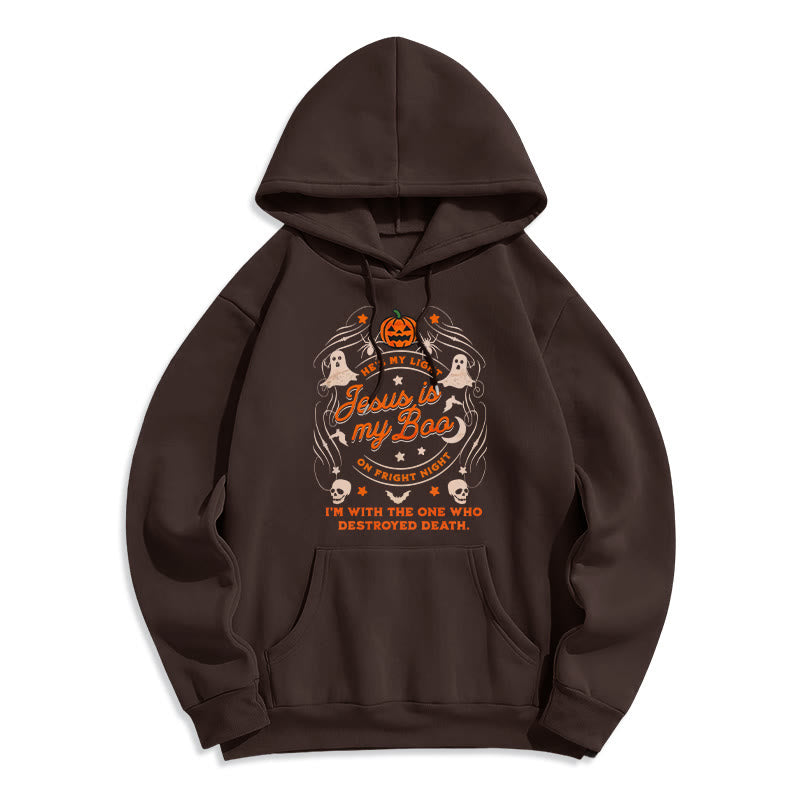 Christianartworkshop Jesus is My Boo with Holy Ghost Style Fleece Lined Polyester Hoodie - Brown - 2XL - image 3