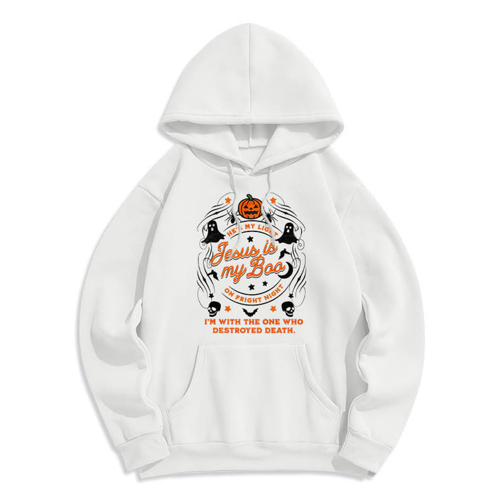 Christianartworkshop Jesus is My Boo with Holy Ghost Style Fleece Lined Polyester Hoodie - White - 2XL - image 0