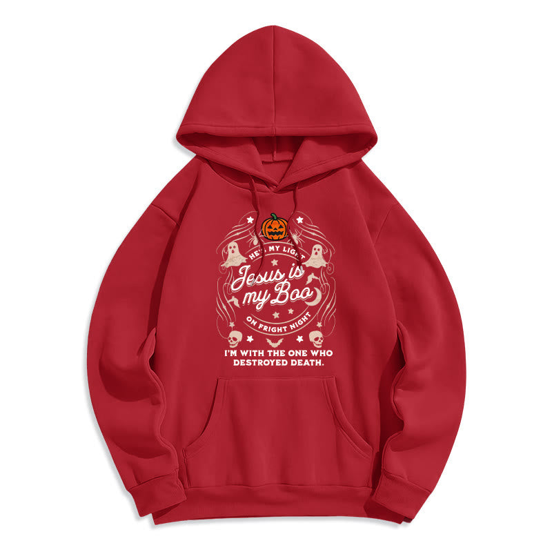 Christianartworkshop Jesus is My Boo with Holy Ghost Style Fleece Lined Polyester Hoodie - Red - 2XL - image 4