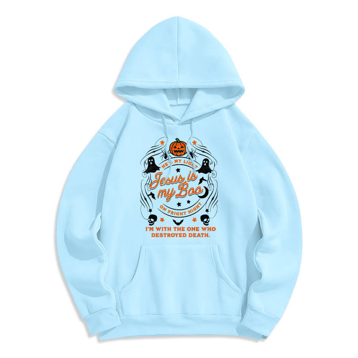 Christianartworkshop Jesus is My Boo with Holy Ghost Style Fleece Lined Polyester Hoodie - Blue - 2XL - image 8